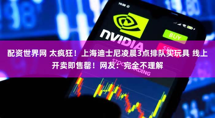配资世界网 太疯狂！上海迪士尼凌晨3点排队买玩具 线上开卖即售罄！网友：完全不理解