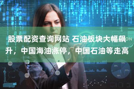 股票配资查询网站 石油板块大幅飙升,中国海油涨停,中国石油等走高