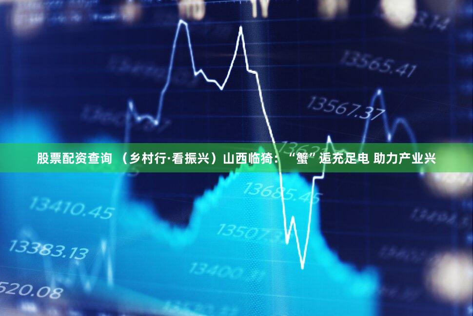 股票配资查询 （乡村行·看振兴）山西临猗：“蟹”逅充足电 助力产业兴